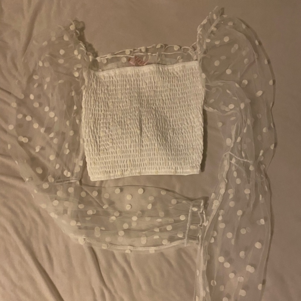 Polka Dot white blouse - fits like small